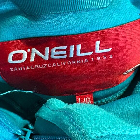 O'Neill Jacket Womens L Blue Full Zip Hooded Pockets Surf Skater Retro Y2K - Picture 5 of 8